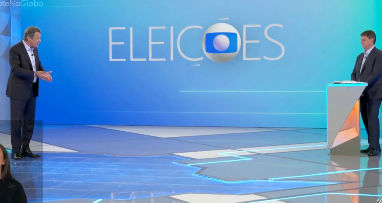 Tarcísio e Haddad começam debate da Globo falando sobre segurança pública em São Paulo